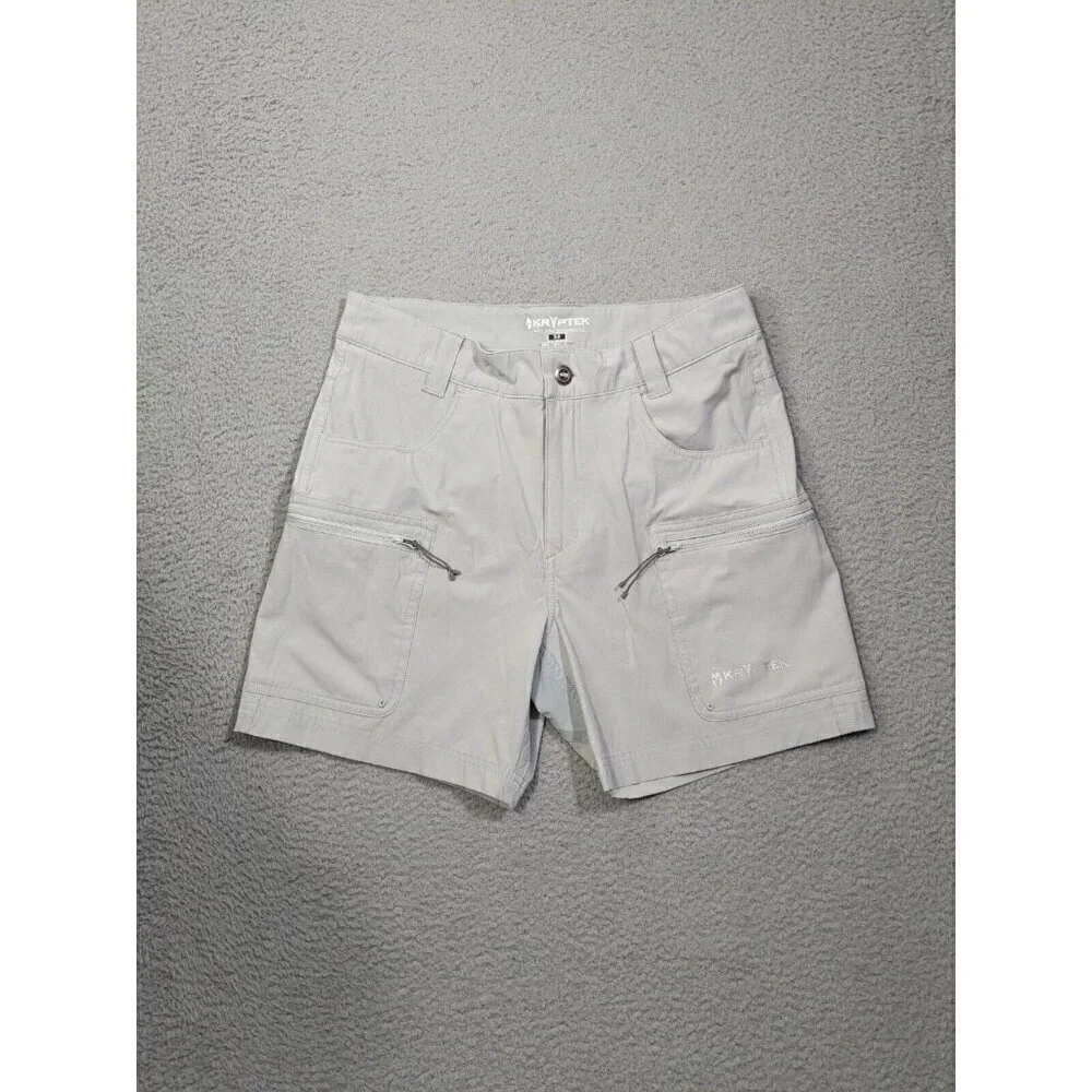 Kryptek Shorts Mens 32 Battlefield to Backcountry Fishing Hiking Zip Cargo Gray